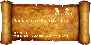 Markovics Kornélia névjegykártya